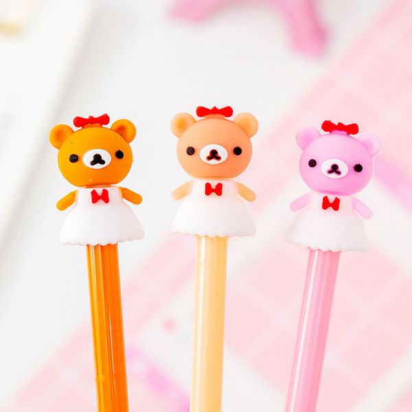 

9 pcs/lot skirt little bear gel pen promotional gift stationery school & office supply kawaii neutral pen stationery