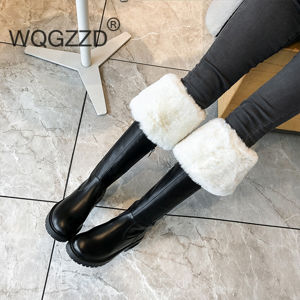 

british style riding boots women's knight boots genuine leather keep warm over the knee women's high, Black