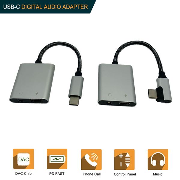 

2 in 1 usb type c to 3.5mm audio adapter pd3.0 charging cable for google piexl 2 3 for samsung s10