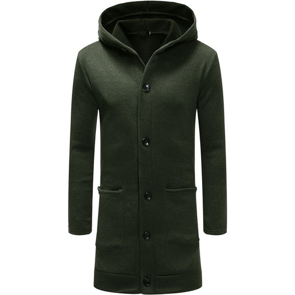 

oeak 2019 осень кардиган мужчины slim fit повседневный длинный толстовка с капюшоном повседневная толстые длинные вязание толстовки твердые, Black