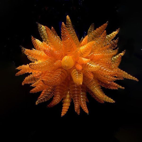 

retro amber orange glass ball hanging chandeliers murano glass led light fixture coffee shop kids room dining room living room bedroom