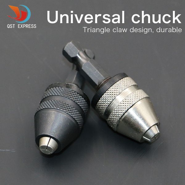 

keyless 0.5-3.0mm drill chuck 1/4" keyless drill bit chuck hex shank adapter converter quick change for mini chucks