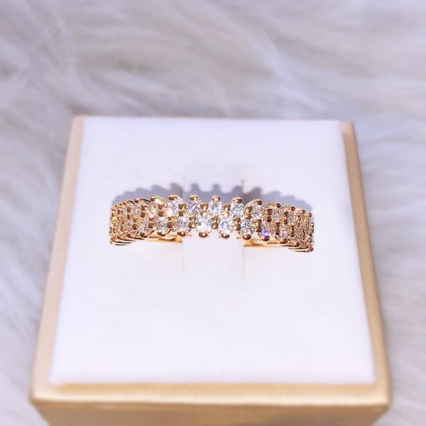 

lovers ring woman color single row drill bar ring, Silver
