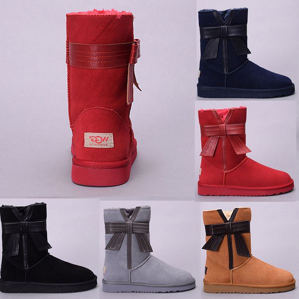 

new wgg 1003174 bailey bowknot australia classic fashion knee boots ankle boots black grey chestnut navy blue red women girl snow boots