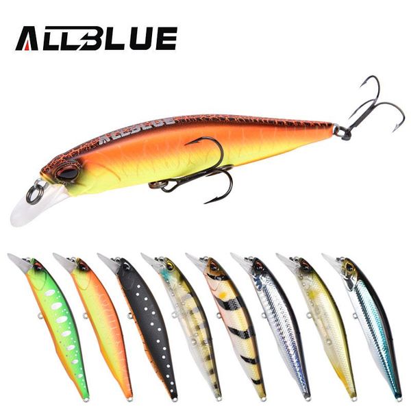 

allblue new 14.1g 100mm fishing lures depth 0.8m-1.2m long distance hard bait leurre floating wobblers pike bass sr100jb adiso