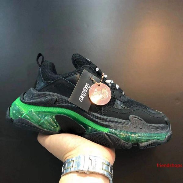 

green clear sole triple designer triple s oversized sneaker vintage sneakers 2020 new colors men women cowboy casual shoes espadrilles