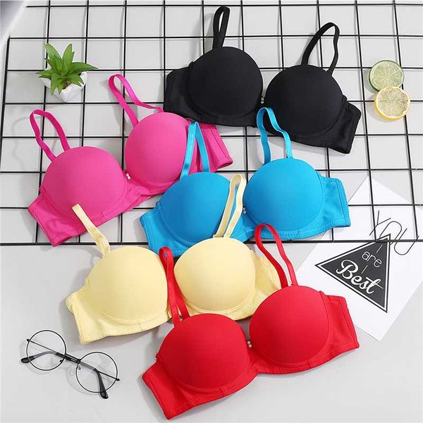 

bras 1pc women lingerie thin cup anti-light breathable underwear adjustable push up bra est, Red;black
