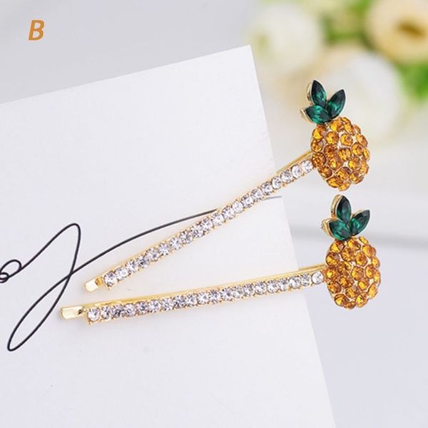 

1 pcs style women crystal rhinestone pineapple head rope hair clip claw hairpin hair rope for women, Golden;silver