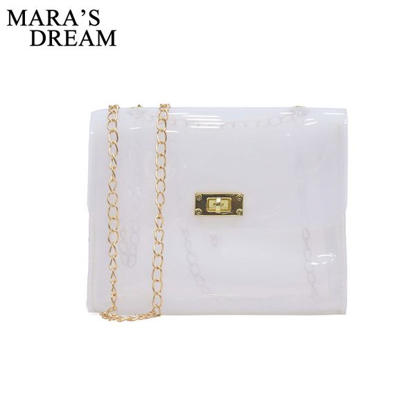

mara's dream 2020 new solid color fashion transparent chain jelly bag fairy messenger bag small square beach
