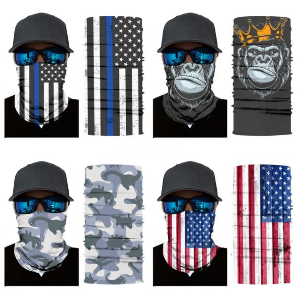

outdoor sport hiking scarves cartoon hiking magic skull scarf seamless bandana riding sweat absorption elasticity sunscreen#455, Blue;black