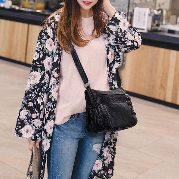 

мода женщина одного плеча мягкая кожа двойной молнии mochila mujer наклонный сумочка pure color crossbody сумки для женщин