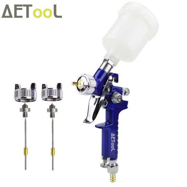 

aetool 0.8mm/1.0mm nozzle replace kit+ professional spray gun blue mini air paint guns airbrush for painting car aerograph