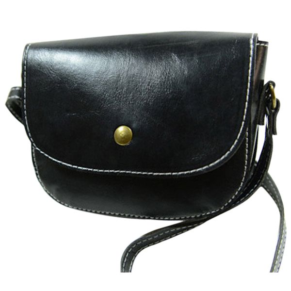 

fggs fashion retro women messenger bags chain shoulder bag leather crossbody handbag black