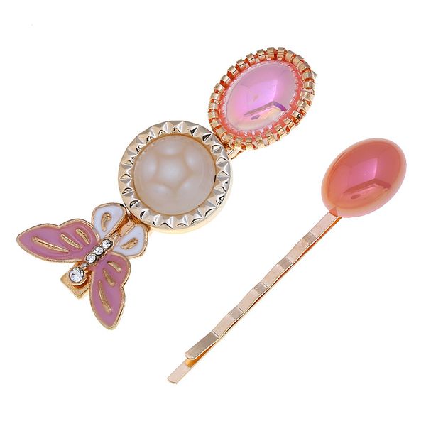 

trendy wedding hair barrettes for women girls butterfly headpiece shell conch pearl hair clips headban hairpins wedding jewelry, Golden;white