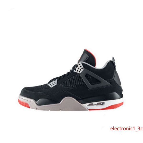 

4 bred black red 4s 2019 version basketball shoes classic sneakers sport shoes man women trainers with