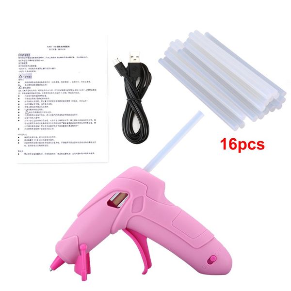 

rj807 usb charging 5v/1a melt glue gun with glue stick for diy handwork repair tools electric heat temperature guns