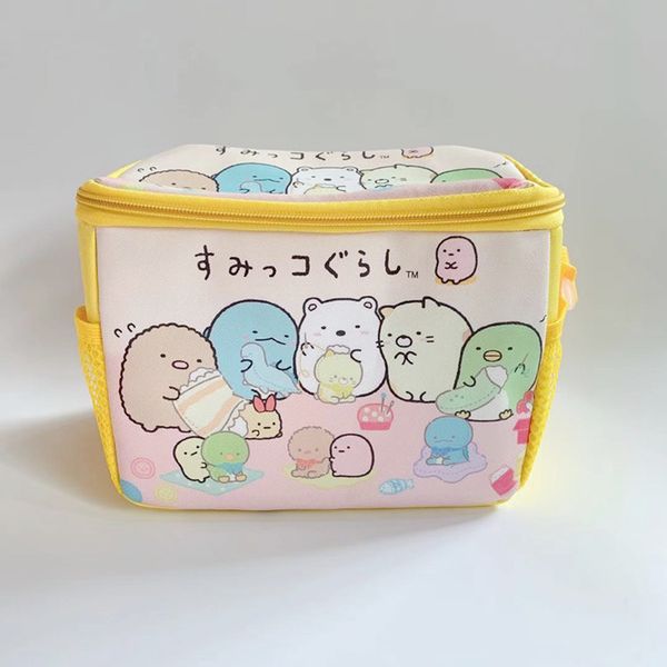 

ivyye sumikko gurashi fashion portable lunch bags cartoon picnic bag box tote storage for women girls kids new, Blue;pink