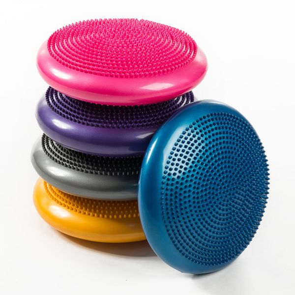 

33x33cm durable inflatable yoga cushion massage ball pad universal sports gym fitness yoga wobble stability disc mat