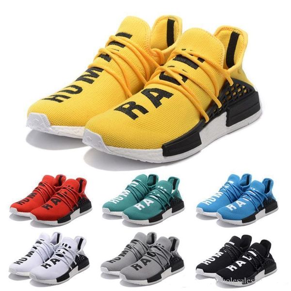 

d1314 36-47 nmd human race trail running shoes pharrell williams hu runner red yellow black white green grey blue sports trainers sneaker