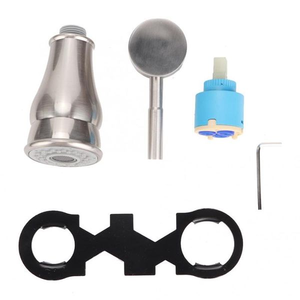 

pull down kitchen faucet dual spouts repair tools set bathroom accessories