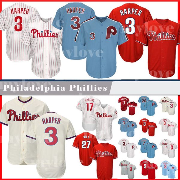 

Philadelphia 3 Bryce Harper Mens Phillies Jersey 17 Rhys Hoskins 27 Aaron Nola 7 Maikel Franco 99 Mitch Williams Baseball Jerseys