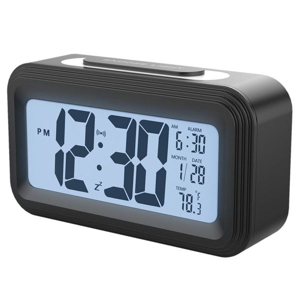 

[upgrade version] battery operated alarm clock,electronic large lcd display digital alarm clocks with snooze,backlight,night lig