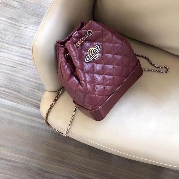 

gold and silver chain vintage backpack 2020 fashion diamond lattice vagabond backpack practical and cute lady's bag