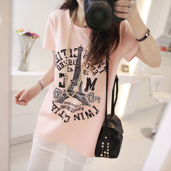 

medium-length short-sleeved t- women's clothing shirt summer 2020 super fire cec belly base shirt women's western style ins, White