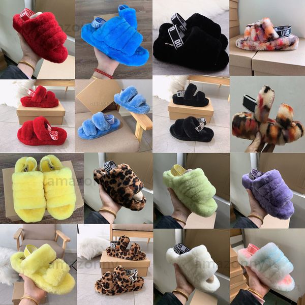 

new slipper womens girls sell well high popularity comfortable fluff yeah fashion luxury designer sandals designer slides fluffy slippers, Black