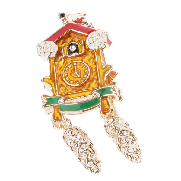 

fashion 5.5x2cm colorful enamel crystal christmas house brooch pin for women, Gray