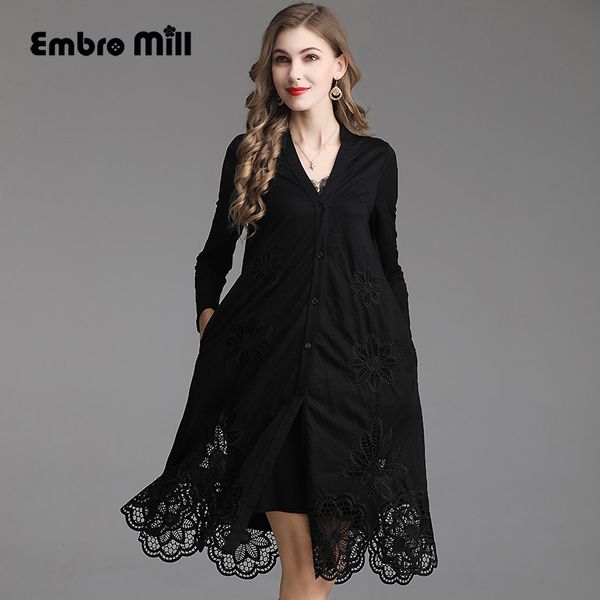 

vintage spring chinese style embroidery plus coat heavy work hollow fashion slim elegant windbreaker coat female plus size -5x, Tan;black