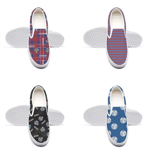 

casual getafe club de fÃºtbol s.a.d. azulones el geta british plaid canvas, low non-slip shoes,design fashion classic red tie, Black