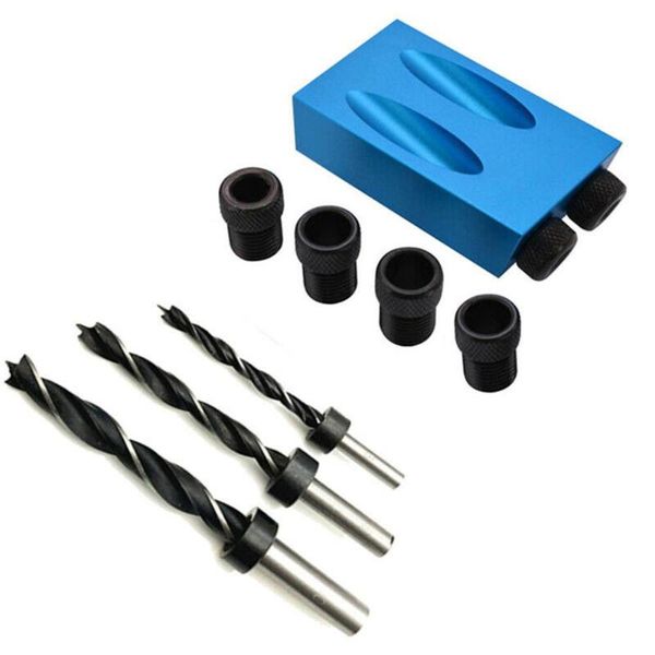 

15pcs pocket hole jig kit 6/8/10mm angle drill guide set woodwoorking tool hole puncher locator jig drill bit carpentry tools