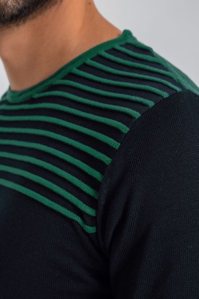 

heyss o-neck men 's sweater sweater, White;black