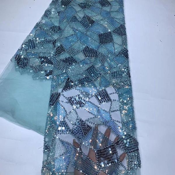 

nigerian tulle lace fabrics latest sequins mesh african lace fabric bride french net fabric 5 yards fz322, Pink;blue
