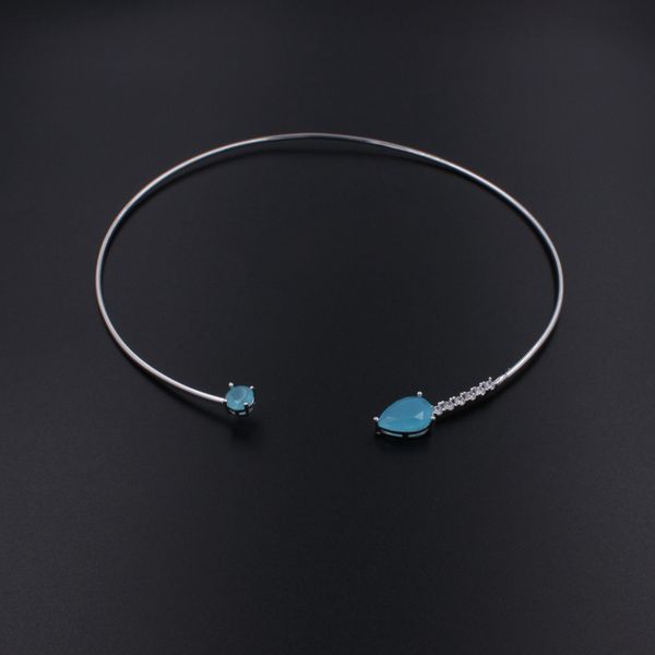 

milky green wedding party choker necklace for women gift present, Silver