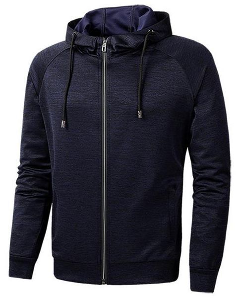 

cardigan slim mens sports hoodies spring fitness runninglong sleeve hooded solid color mens sweatshirts with zipper, Black