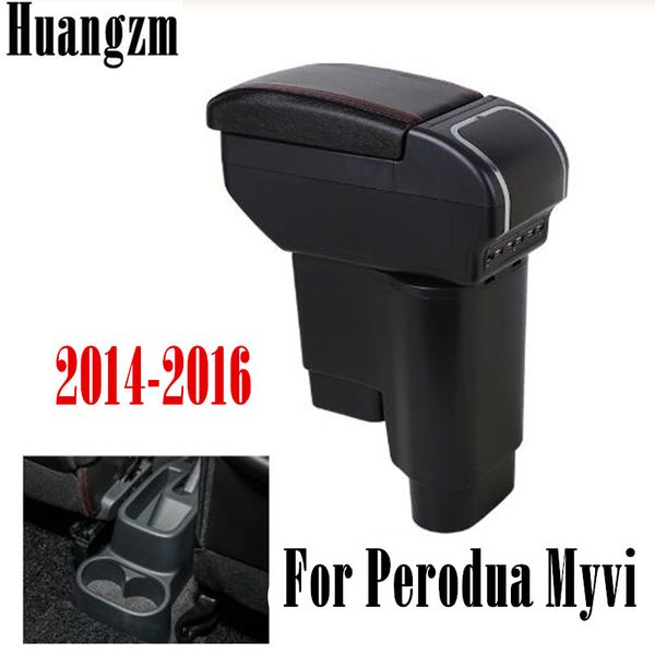 

dual layer large space center centre console storage box with cup holder ashtray usb charging for perodua myvi 2014-2016 modific