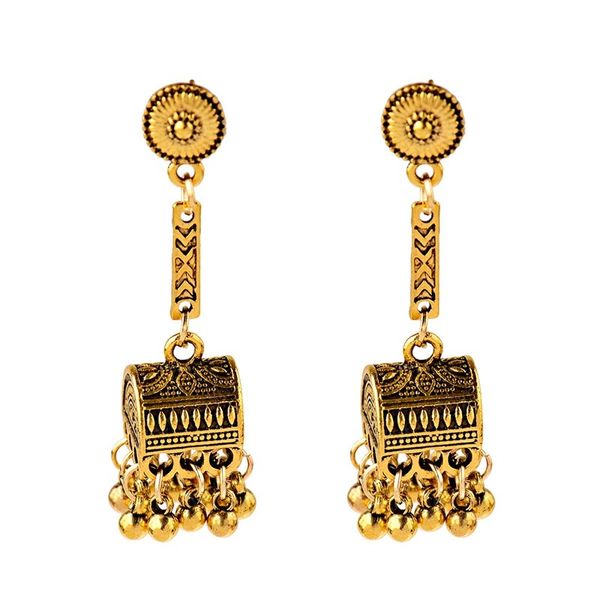 Orecchini indiani color oro argento antico da donna Egitto Gioielli etnici turchi zingari Boho Orecchini pendenti con nappe vintage piccole campane