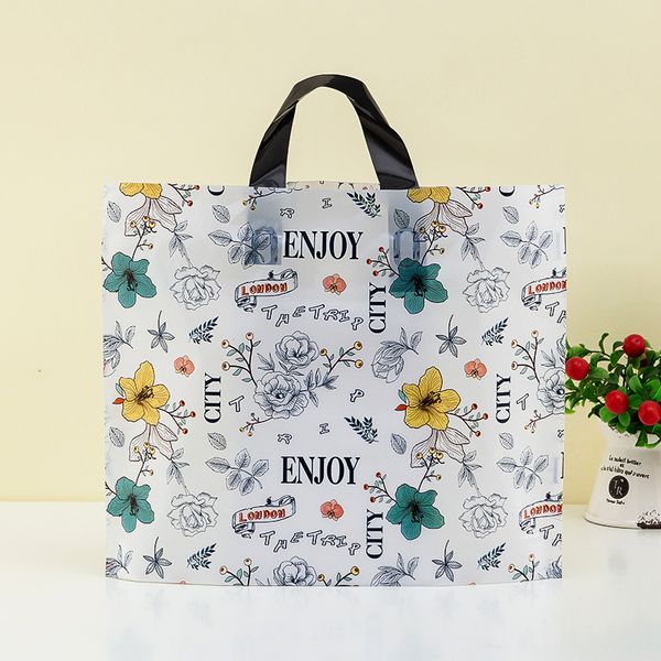 

50pcs plastic bag clothing store bag high grade plastic gift women's hand carry rubber big package