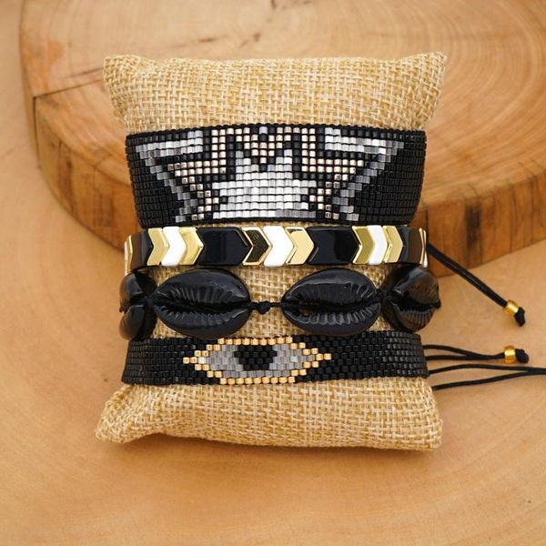 

shinusboho 2020 miyuki evil eye bracelets men enamel tile beads bracelet for women jewelry pulseras mujer moda instagram hot, Golden;silver