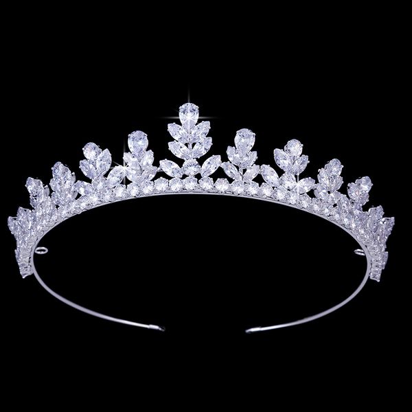 

crown hadiyana temperament elegant exquisite crown leaves shapes deaign birdal hair jewelry bc5246 accesorios para el cabello, Golden;white