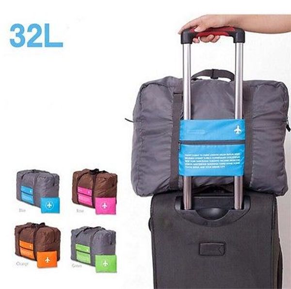 

travel luggage bag huge capacity expandable folding carry-on duffle bag foldable travel blue