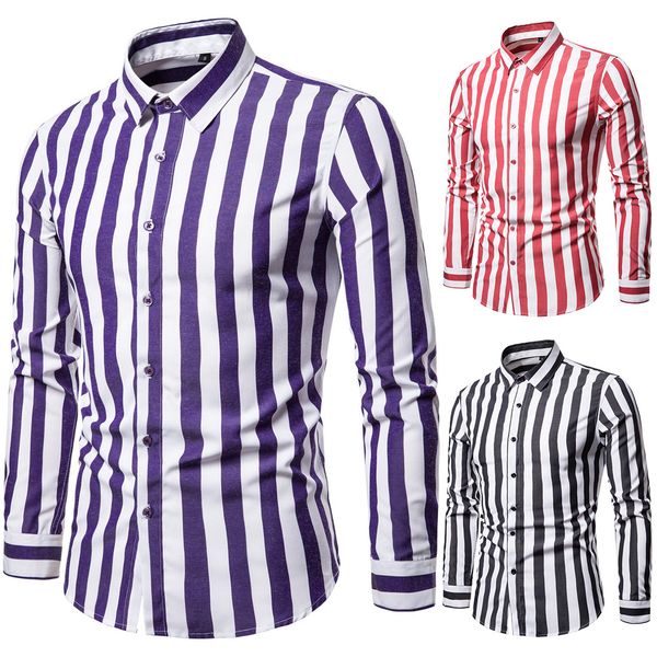

весна новый мужской рубашка с длинными рукавами британская мода полоса мужская мода бизнес рубашка, White;black