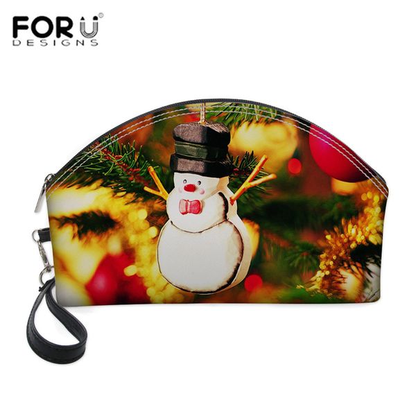 

forudesigns christmas print cosmetic bag women makeup bag beauty box travel organizer toiletry necessaire with zipper