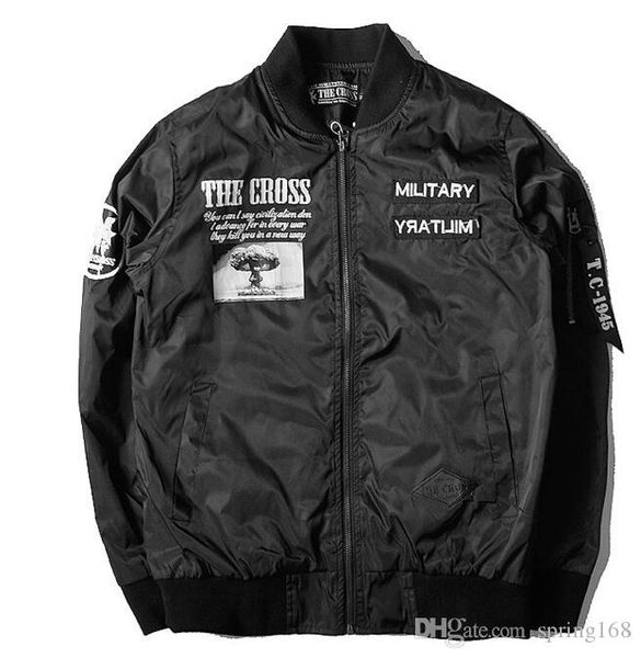 

spring street vintage japanese pilots ma1 jacket boys and girls short paragraph slim motorcycle jacket baseball uniform tide, Black;brown