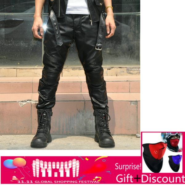 

2017 new volero motorcycle trousers motorcross riding protective trousers waterproof windproof pu imitation leather racing sport, Black;blue