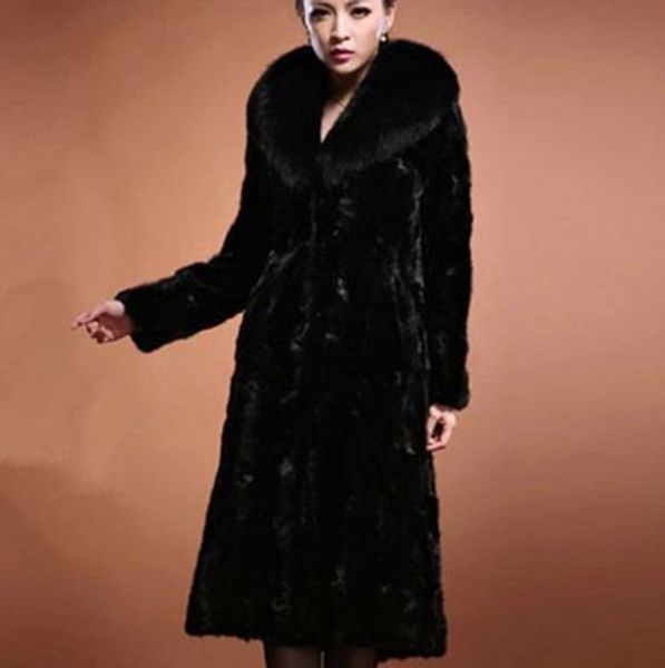 

mink 2019 winter women's faux fur jacket artificial fur overcoat furry coat femme plus size mink fake outwear z216, Black