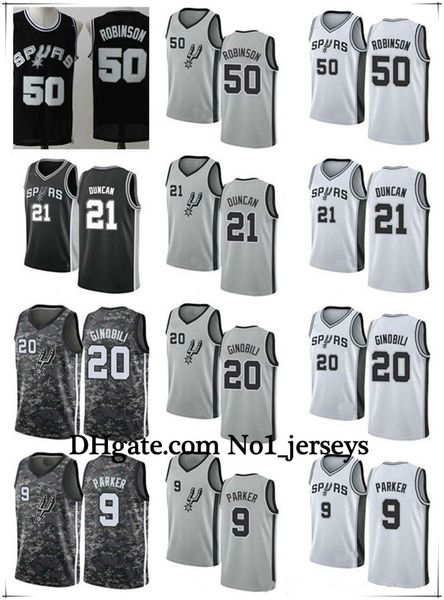 

new women men san antonio spurs nba 50 david robinson tim 21 duncan manu 20 ginobili 9 tony parker throwback basketball jerseys, Black;red