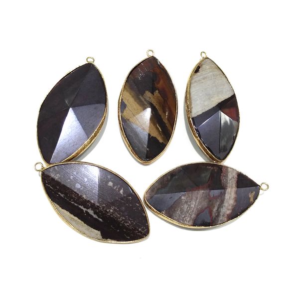 

natural stone charms connectors pendants agates necklace pendant for jewelry making diy accessories fit necklaces size 30x57mm, Silver